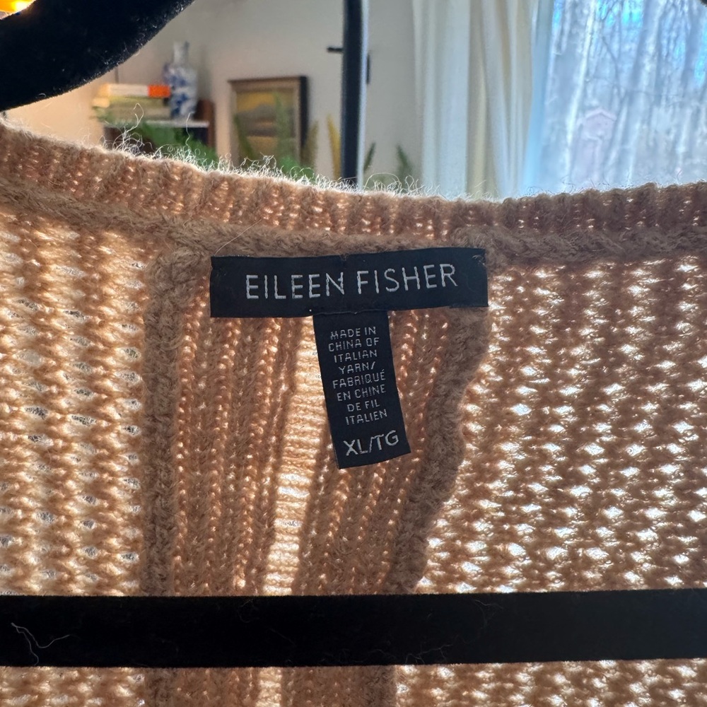 Eileen Fisher Baby Camel Open Weave Sweater - Picture 3 of 3